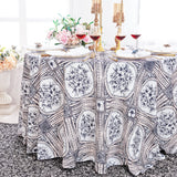 Round Faux Linen Tablecloth 120" Baroque