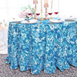 Round Faux Linen Tablecloth 120" Jacarina