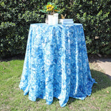 Round Faux Linen Tablecloth 120" Jacarina