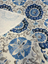 P Kaufmann Soumak Suzani Cotton Fabric - Blue Lapis Suzani Pattern, 54" Width (1 Yard)