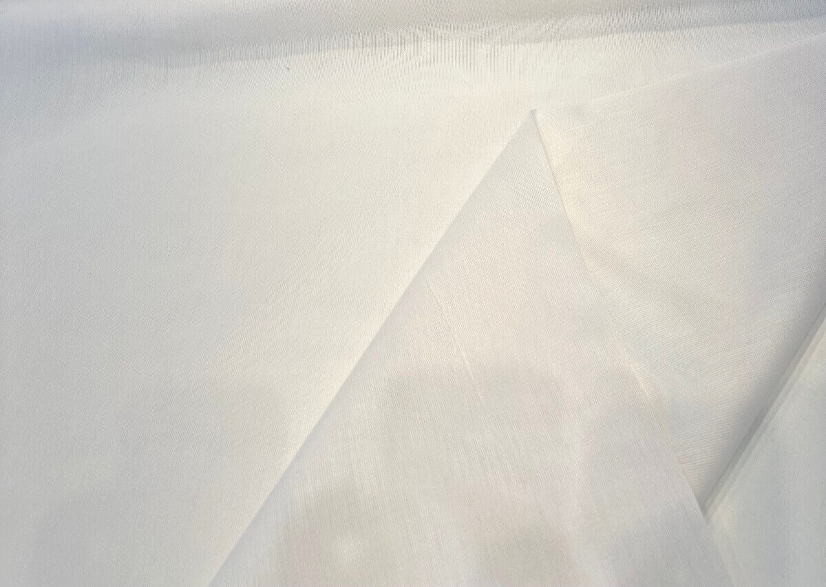 Sunbrella Outdoor Acrylic Fabric - White Vortex Sheer Curtain, 118" Double Wide (1 Yard)