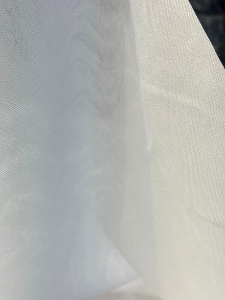 Sunbrella Outdoor Acrylic Fabric - White Vortex Sheer Curtain, 118" Double Wide (1 Yard)