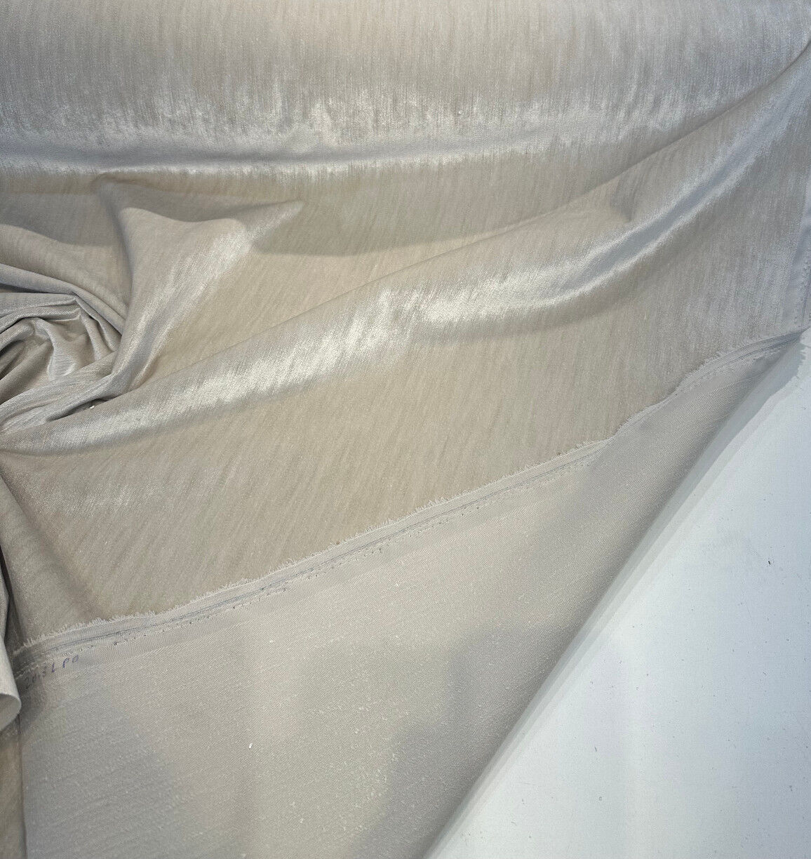 Waverly Kashmiri Velvet Fabric - Oat Beige Solid Color, 55" Width (1 Yard)