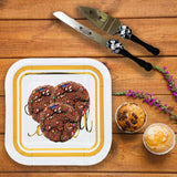 8 Count Oh Baby Gold Hello World Square Dessert Plates 7" Baby Shower Paper Plates
