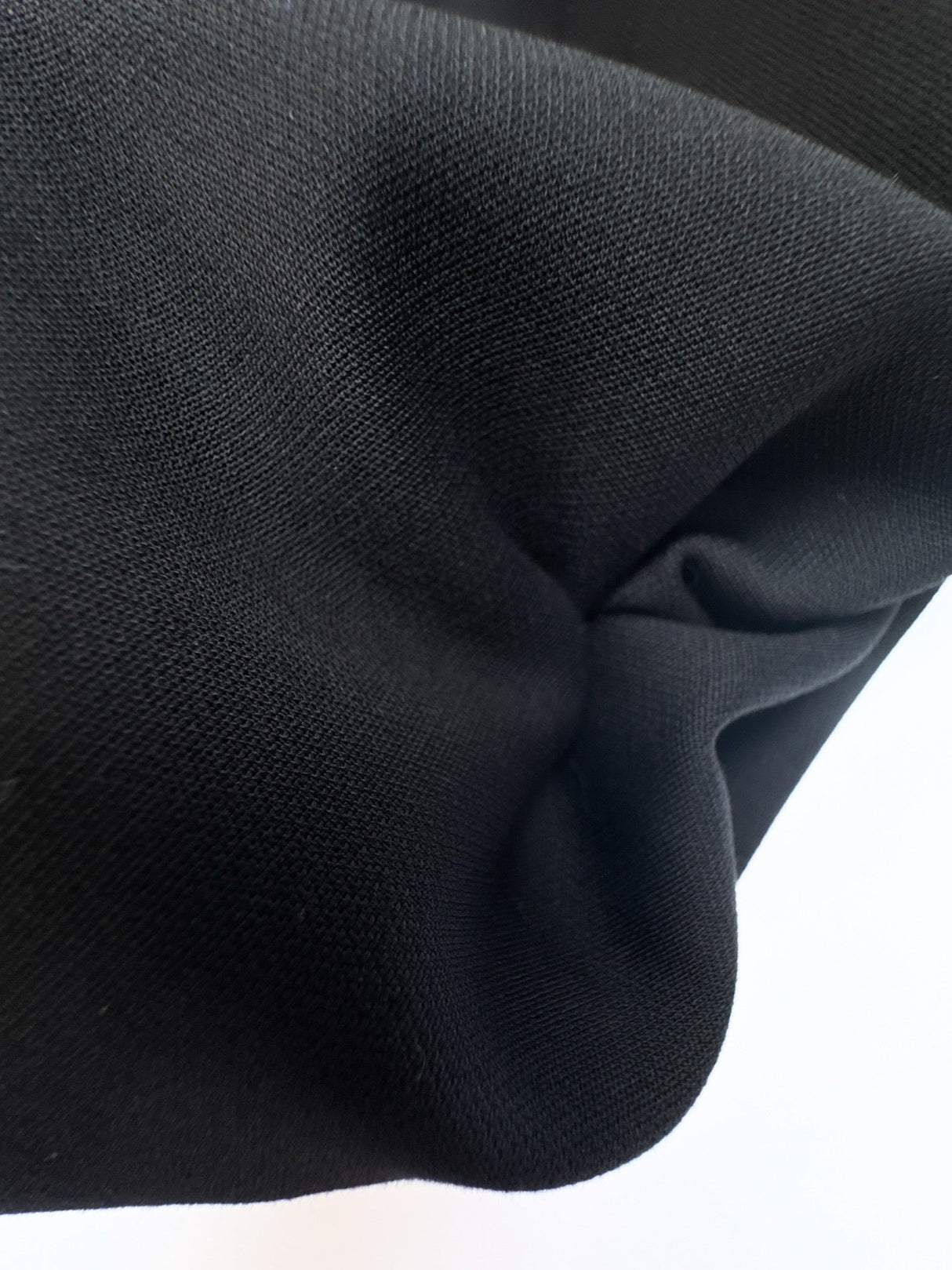 Black Polyamide Cotton Elastane Double Weave