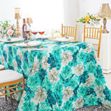 Rectangular Faux Linen Tablecloth 90x156 Peony