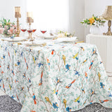Rectangular Faux Linen Tablecloth 90x132 Arboreal