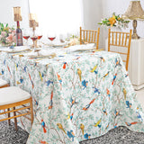 Faux Linen Rectangular Tablecloth Seamless Wrinkle-Resistant