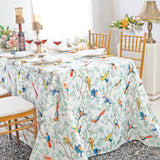 Rectangular Faux Linen Tablecloth 90x132 Arboreal