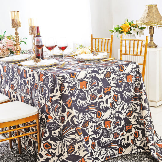 Faux Linen Rectangular Tablecloth Seamless Wrinkle-Resistant