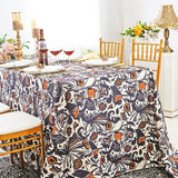 Faux Linen Rectangular Tablecloth Seamless Wrinkle-Resistant
