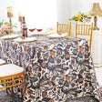 Rectangular Faux Linen Tablecloth 90x132 Burnt Sienna