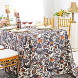 Rectangular Faux Linen Tablecloth 90x132 Burnt Sienna