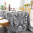 Rectangular Faux Linen Tablecloth 90x156 Fractal