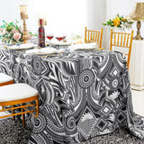 Rectangular Faux Linen Tablecloth 90x156 Fractal