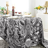 Rectangular Faux Linen Tablecloth 90x156 Fractal