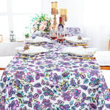 Rectangular Faux Linen Tablecloth 90x132 Italian Anemone