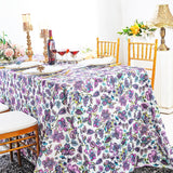 Rectangular Faux Linen Tablecloth 90x156 Italian Anemone