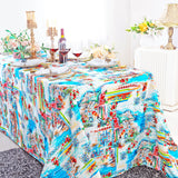 Rectangular Faux Linen Tablecloth 90x132 Tuscany