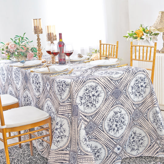 Faux Linen Rectangular Tablecloth Seamless Wrinkle-Resistant