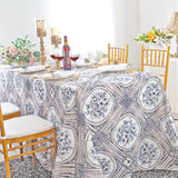 Rectangular Faux Linen Tablecloth 90x132 Baroque