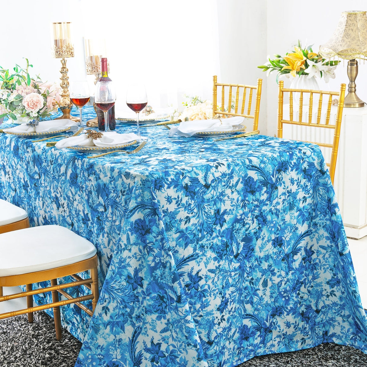 Rectangular Faux Linen Tablecloth 90x132 Jacarina
