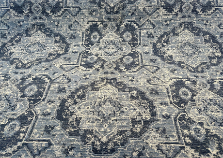 Currituck Pacific Blue Chenille Fabric - Denim Blue, Steel Grey, Ice Blue, Soft White, Navy Blue, 56" Width (1 Yard)