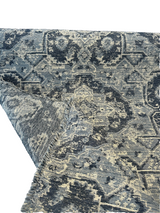 Currituck Pacific Blue Chenille Fabric - Denim Blue, Steel Grey, Ice Blue, Soft White, Navy Blue, 56" Width (1 Yard)