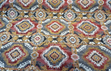 Bosa Arizona Southwest Chenille Fabric - Rustic Red, Charcoal Grey, Earthy Brown, Ivory, Hints Of Gold, 56" Width (1 Yard)