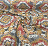 Bosa Arizona Southwest Chenille Fabric - Rustic Red, Charcoal Grey, Earthy Brown, Ivory, Hints Of Gold, 56" Width (1 Yard)