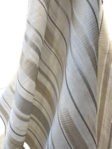 Amalfi Marble Stripe Sheer Drapery Polyester Fabric - Stripe, 126" Width (By The Yard)