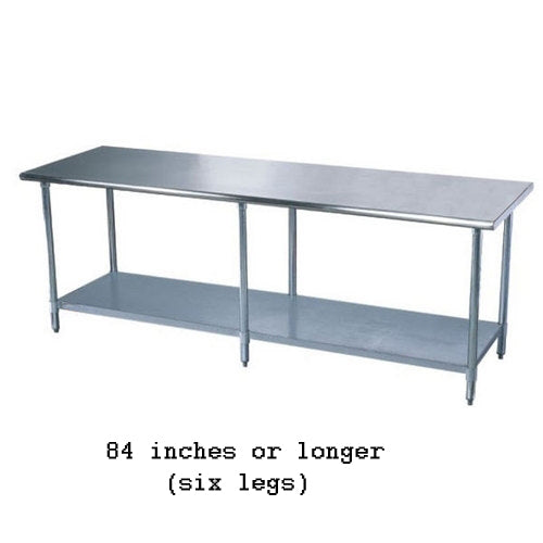 SS30120 Work Table All Stainless Steel, 30" Deep - 120" Wide