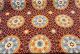 Tribal Thread Sunset Suzani Cotton Fabric - Sunset Tribal Medallion Print, 54" Width (1 Yard)