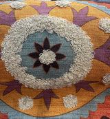 Tribal Thread Sunset Suzani Cotton Fabric - Sunset Tribal Medallion Print, 54" Width (1 Yard)