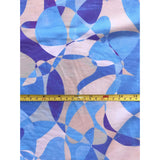 Chiasoka 100 Percent Cotton Fabric - Blue, Purple, Taupe African Print, 58" Width (1 Yard)