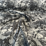 Molveno Graphite Black Chenille Fabric - Graphite Black, 14" Horizontal, 25" Vertical (1 Yard)