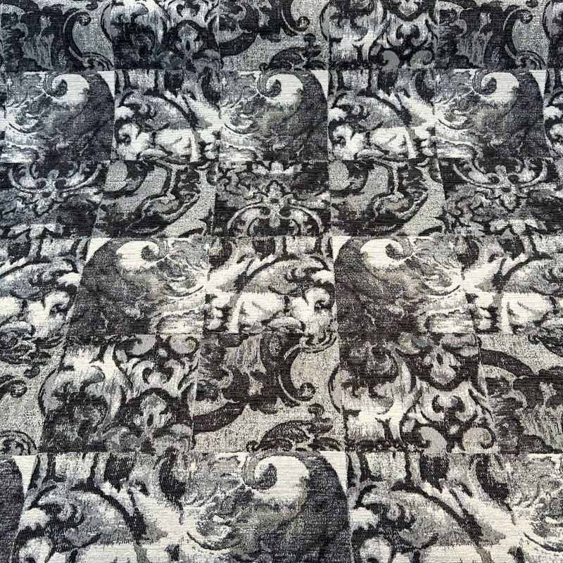 Molveno Graphite Black Chenille Fabric - Graphite Black, 14" Horizontal, 25" Vertical (1 Yard)