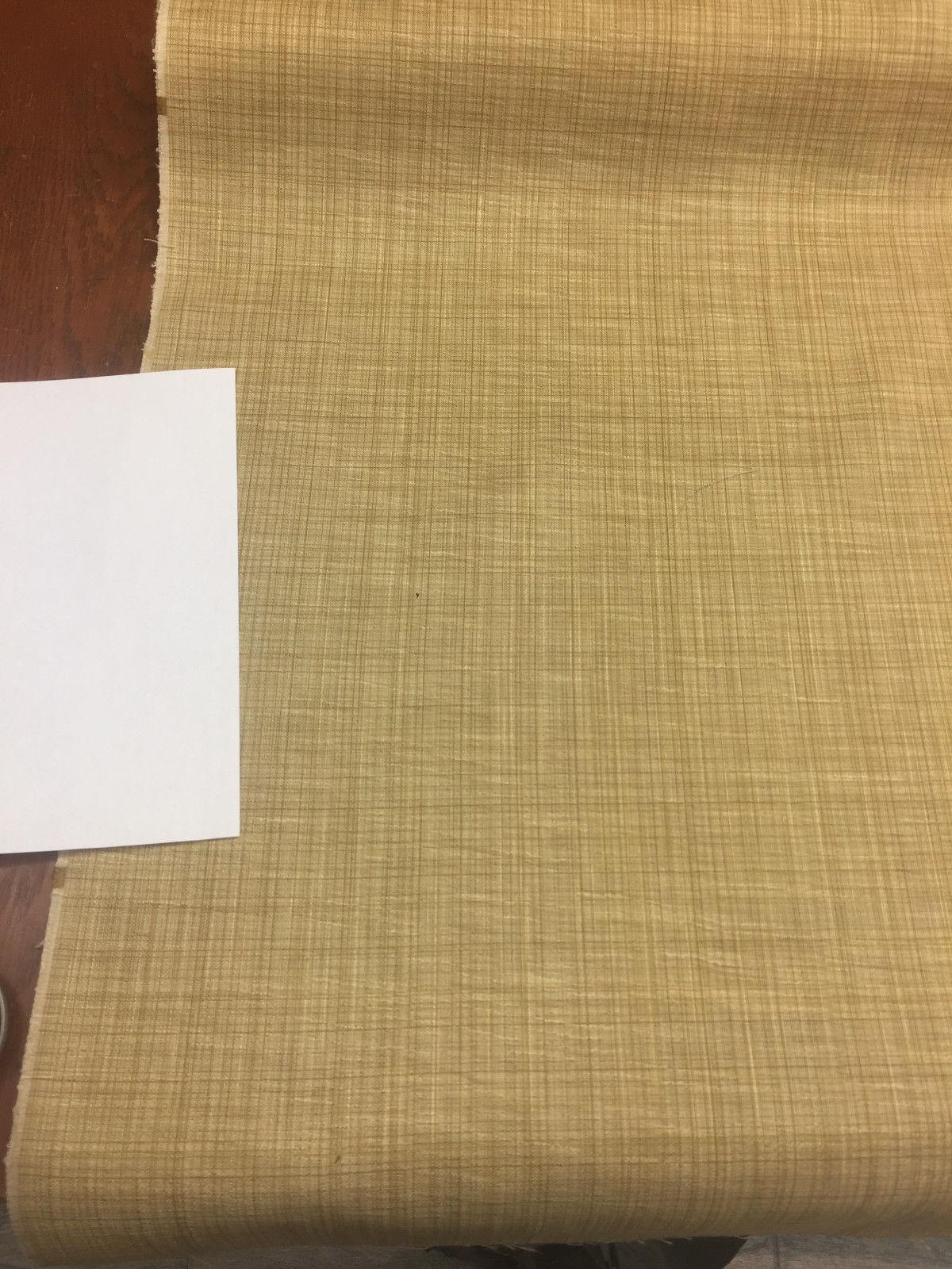 P/K Alena Plaid Tumeric Linen Style Fabric - Antique Gold Plaid, 58% FR Polyester 42% Polyester, 9" Horizontal Repeat, 9" Vertical Repeat, By The Yard