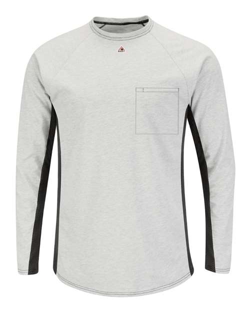 Bulwark MPS8 Men's Long Sleeve FR Two-Tone Base Layer with Concealed Chest Pocket