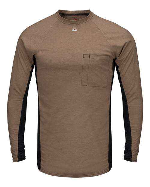 Bulwark MPS8 Men's Long Sleeve FR Two-Tone Base Layer with Concealed Chest Pocket