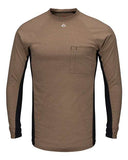 Bulwark MPS8 Men's Long Sleeve FR Two-Tone Base Layer with Concealed Chest Pocket