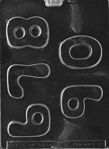 Numbers 6,7,8,9,0 Chocolate Mold - LPL013