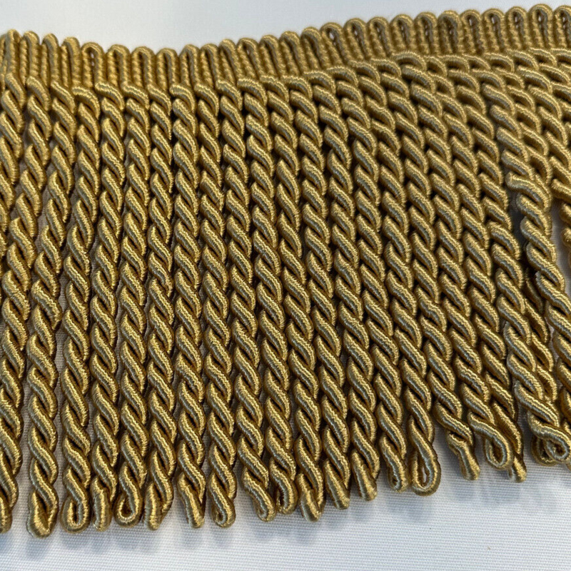 Dark Antique Gold Bullion Fringe Trim - Gold, 6" Width (1 Yard)