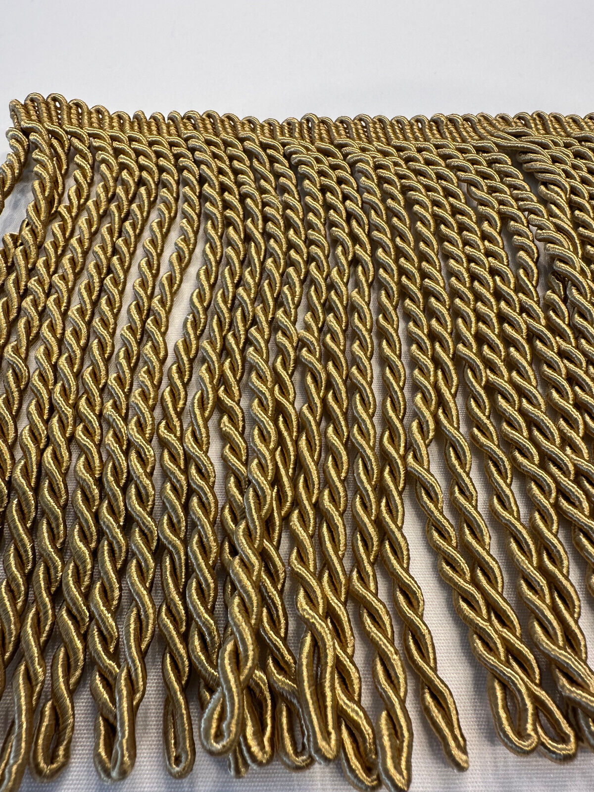 Dark Antique Gold Bullion Fringe Trim Fabric - 9" Fringe, Antique Gold, By The Yard (1 Yard)