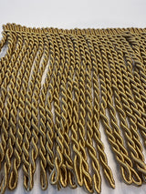 Dark Antique Gold Bullion Fringe Trim Fabric - 9" Fringe, Antique Gold, By The Yard (1 Yard)