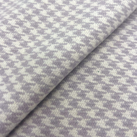 Lavender White Houndstooth Wool Tweed Fabric - Lavender/White Houndstooth, 60" Width
