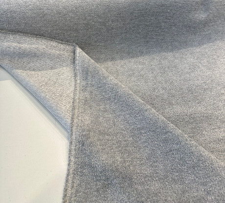 Sunbrella Chenille Lionheart Iceland Gray Acrylic Fabric - Gray Chenille, 54" Width (1 Yard)