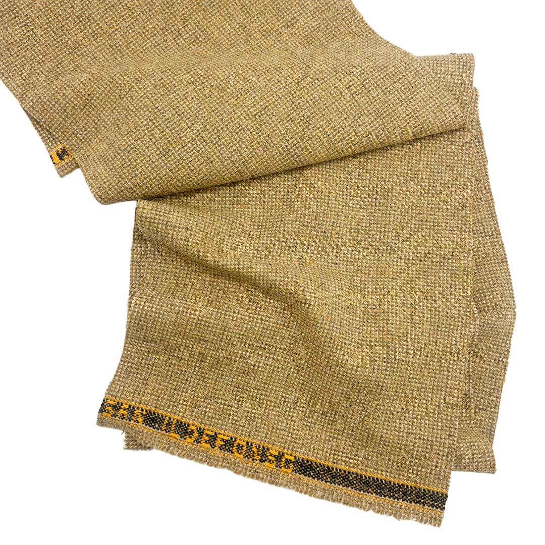 Golden Yellow Donegal Tweed Wool Fabric - Golden Yellow, Tweed, 58" Width (1 Yard)
