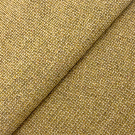 Golden Yellow Donegal Tweed Wool Fabric - Golden Yellow, Tweed, 58" Width (1 Yard)