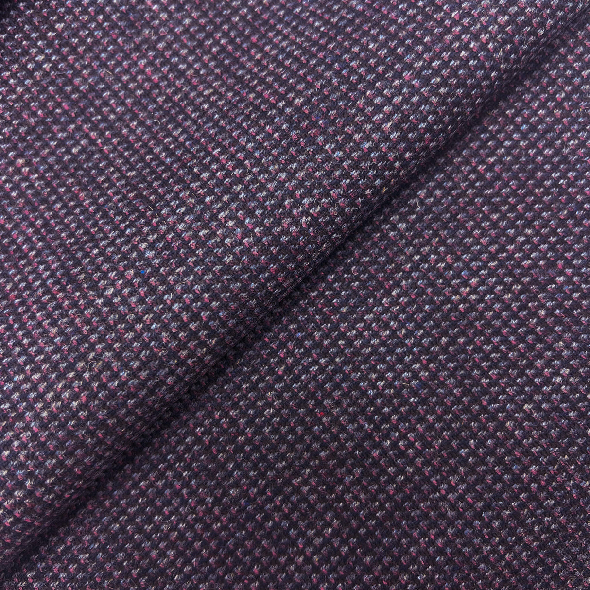 Purple Donegal Tweed Wool Fabric - Purple Tweed, 58" Width